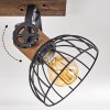 Orny Plafondlamp Hout donker, Zwart, 3-lichts