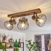 Orny Plafondlamp Hout donker, Zwart, 3-lichts