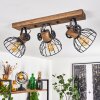 Orny Plafondlamp Hout donker, Zwart, 3-lichts