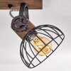 Orny Plafondlamp Hout donker, Zwart, 2-lichts