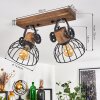 Orny Plafondlamp Hout donker, Zwart, 2-lichts