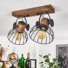 Orny Plafondlamp Hout donker, Zwart, 2-lichts