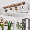 Orny Plafondlamp Hout donker, Wit, 4-lichts
