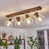 Orny Plafondlamp Hout donker, Wit, 4-lichts