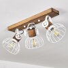 Orny Plafondlamp Hout donker, Wit, 3-lichts