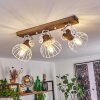 Orny Plafondlamp Hout donker, Wit, 3-lichts
