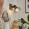 Orny Muurlamp Hout donker, Zwart, 1-licht