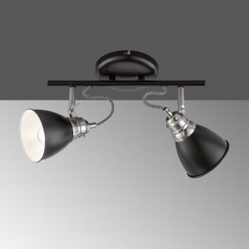 Fischer-Honsel Wales Plafondlamp Zwart, 2-lichts