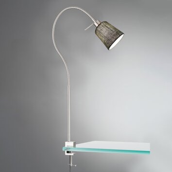 Fischer-Honsel Jam Klemlamp Nikkel mat, 1-licht