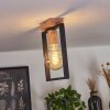 Bergo Plafondlamp houtlook, Natuurlijke kleuren, Zwart, 1-licht