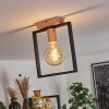 Bergo Plafondlamp houtlook, Natuurlijke kleuren, Zwart, 1-licht