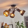 Tarasp Plafondlamp Zwart, 3-lichts
