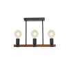 Globo HEINRICH Plafondlamp Hout donker, Zwart, 3-lichts