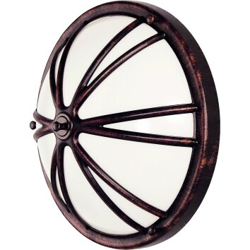 LCD Ehringen Buiten muurverlichting Koperkleurig, Zwart, 1-licht, Bewegingsmelder