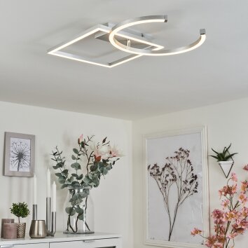 Frederick Plafondlamp LED Zilver, Wit, 1-licht