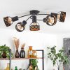 Tarasp Plafondlamp Zwart, 5-lichts