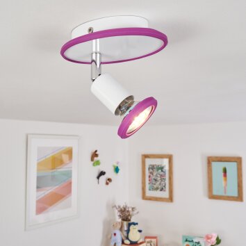Cabri Plafondlamp LED Chroom, Paars, Wit, 1-licht