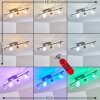 Marsen Plafondlamp LED Nikkel mat, 4-lichts, Afstandsbediening, Kleurwisselaar