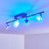 Marsen Plafondlamp LED Nikkel mat, 4-lichts, Afstandsbediening, Kleurwisselaar