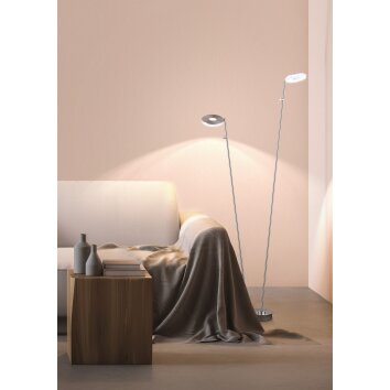 Fischer & Honsel Dent Staande lamp LED Nikkel mat, 2-lichts