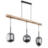 Globo BLACKY Hanglamp Natuurlijke kleuren, Zwart, 3-lichts