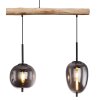 Globo BLACKY Hanglamp Natuurlijke kleuren, Zwart, 3-lichts