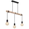 Globo GREGOR Hanger Hout licht, Zwart, 3-lichts