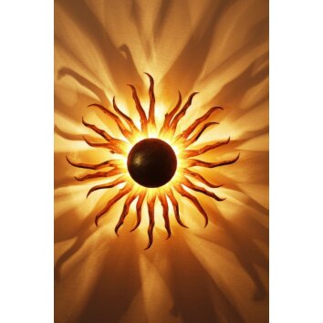 Holländer Sonne Muurlamp Goud, Messing, 2-lichts