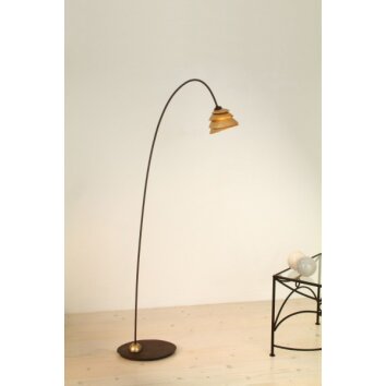 Holländer SNAIL ONE Staande lamp Bruin, Goud, 1-licht