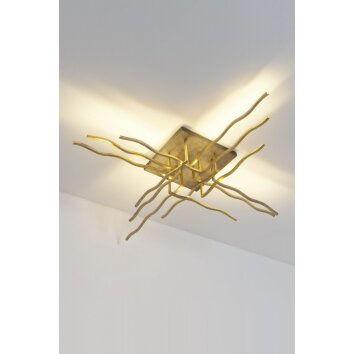 Holländer BUFFET Plafondlamp LED Bruin, Goud, 13-lichts