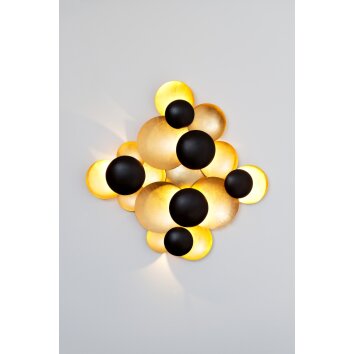 Holländer BOLLADARIA Muurlamp LED Bruin, Goud, Zwart, 9-lichts