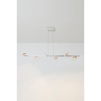Holländer SIMULATORE Hanger LED Zilver, 6-lichts