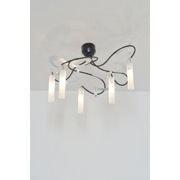 Holländer CASINO Plafondlamp Zwart, Zilver, 5-lichts