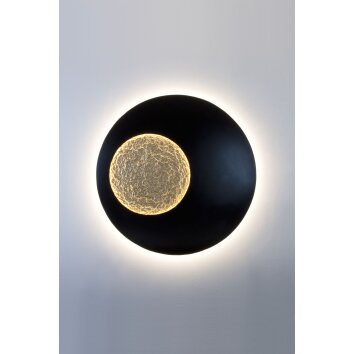 Holländer LUNA EXTRA GROSS Muurlamp LED Bruin, Goud, Zwart, 1-licht