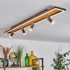 Deadwood Plafondlamp LED Bruin, Chroom, houtlook, Zwart, 5-lichts