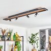 Deadwood Plafondlamp LED Bruin, Chroom, houtlook, Zwart, 5-lichts