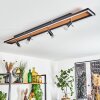 Deadwood Plafondlamp LED Bruin, Chroom, houtlook, Zwart, 5-lichts