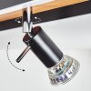Deadwood Plafondlamp LED Bruin, Chroom, houtlook, Zwart, 5-lichts
