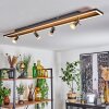 Deadwood Plafondlamp LED Bruin, Chroom, houtlook, Zwart, 5-lichts