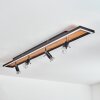 Deadwood Plafondlamp LED Bruin, Chroom, houtlook, Zwart, 5-lichts