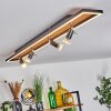 Deadwood Plafondlamp LED Bruin, Chroom, houtlook, Zwart, 5-lichts