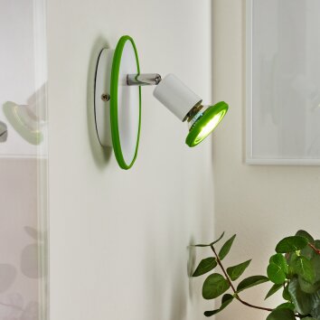Cabri Muurlamp LED Chroom, Groen, Wit, 1-licht