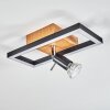 Deadwood Plafondlamp LED Bruin, Chroom, houtlook, 2-lichts