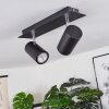 Zuoz Plafondlamp Chroom, Zwart, 2-lichts