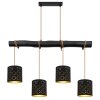 Globo CLARKE Hanglamp Zwart, 4-lichts