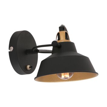 Steinhauer Nové Muurlamp Goud, Zwart, 1-licht