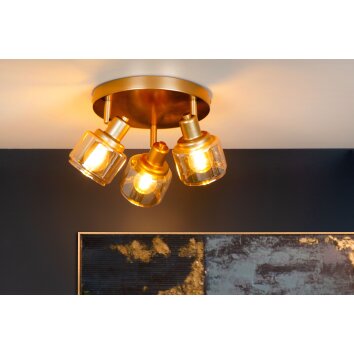 Lucide BJORN Plafondlamp Goud, Messing, 3-lichts