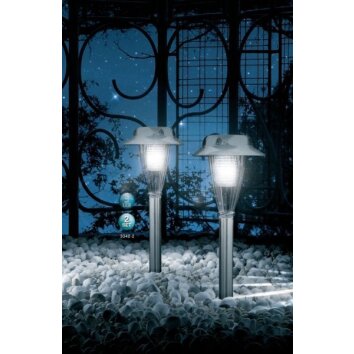 Globo IMOS 2er Solar verlichting set LED roestvrij staal, 3-lichts