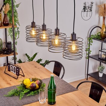Tobuna Hanglamp Zwart, 4-lichts