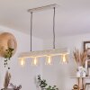 Tapso Hanglamp Hout licht, Wit, 4-lichts